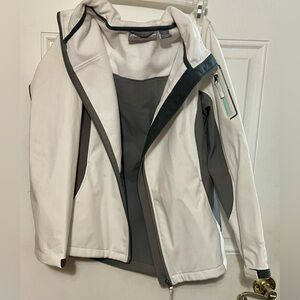 Women's White and Gray Ski Jacket